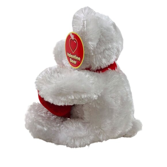 Vintage Dan Dee Plush White Red Valentine Teddy Bear Stuffed Animal Toy Heart - Picture 7 of 10